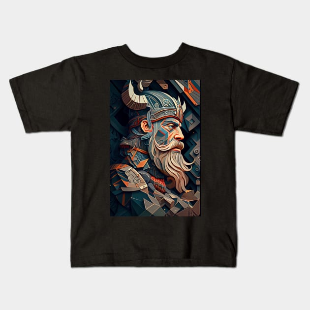 Elder Viking Warrior Kids T-Shirt by UVCottage